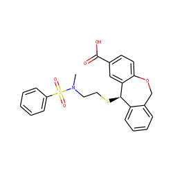 CN(CCS[C@@H]1c2ccccc2COc2ccc(C(=O)O)cc21)S(=O)(=O)c1ccccc1 ZINC000013726965