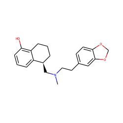 CN(CCc1ccc2c(c1)OCO2)C[C@@H]1CCCc2c(O)cccc21 ZINC000013761400
