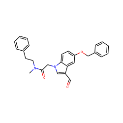 CN(CCc1ccccc1)C(=O)Cn1cc(C=O)c2cc(OCc3ccccc3)ccc21 ZINC000013758656