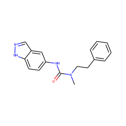 CN(CCc1ccccc1)C(=O)Nc1ccc2[nH]ncc2c1 ZINC000084634283