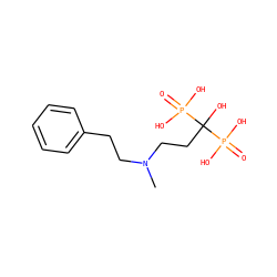 CN(CCc1ccccc1)CCC(O)(P(=O)(O)O)P(=O)(O)O ZINC000006437508