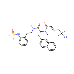 CN(CCc1ccccc1NS(C)(=O)=O)C(=O)[C@@H](Cc1ccc2ccccc2c1)N(C)C(=O)/C=C/CC(C)(C)N ZINC000028876722