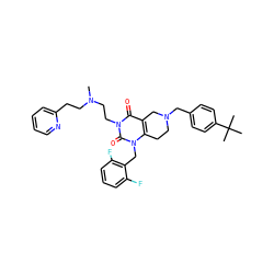 CN(CCc1ccccn1)CCn1c(=O)c2c(n(Cc3c(F)cccc3F)c1=O)CCN(Cc1ccc(C(C)(C)C)cc1)C2 ZINC000028864114