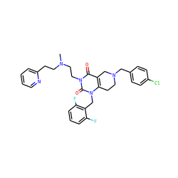 CN(CCc1ccccn1)CCn1c(=O)c2c(n(Cc3c(F)cccc3F)c1=O)CCN(Cc1ccc(Cl)cc1)C2 ZINC000028864117