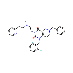 CN(CCc1ccccn1)CCn1c(=O)c2c(n(Cc3c(F)cccc3F)c1=O)CCN(Cc1ccccc1)C2 ZINC000028863556