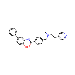 CN(CCc1ccncc1)Cc1ccc(C(=O)Nc2cc(-c3ccccc3)ccc2O)cc1 ZINC000141039099