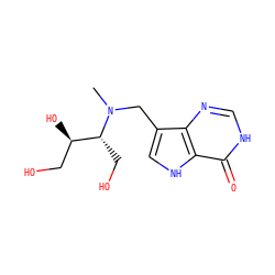 CN(Cc1c[nH]c2c(=O)[nH]cnc12)[C@H](CO)[C@H](O)CO ZINC000084811015