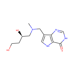 CN(Cc1c[nH]c2c(=O)[nH]cnc12)C[C@H](O)CCO ZINC000040845993