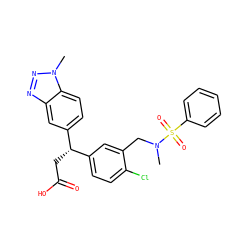 CN(Cc1cc([C@H](CC(=O)O)c2ccc3c(c2)nnn3C)ccc1Cl)S(=O)(=O)c1ccccc1 ZINC000584904656