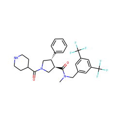 CN(Cc1cc(C(F)(F)F)cc(C(F)(F)F)c1)C(=O)[C@H]1CN(C(=O)C2CCNCC2)C[C@@H]1c1ccccc1 ZINC000028824688