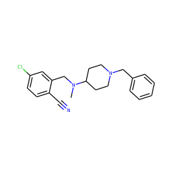 CN(Cc1cc(Cl)ccc1C#N)C1CCN(Cc2ccccc2)CC1 ZINC000084406523