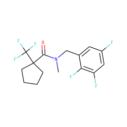 CN(Cc1cc(F)cc(F)c1F)C(=O)C1(C(F)(F)F)CCCC1 ZINC001772633830