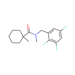 CN(Cc1cc(F)cc(F)c1F)C(=O)C1(C)CCCCC1 ZINC001772651035