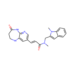 CN(Cc1cc2ccccc2n1C)C(=O)/C=C/c1cnc2c(c1)NCCC(=O)N2 ZINC000045253779