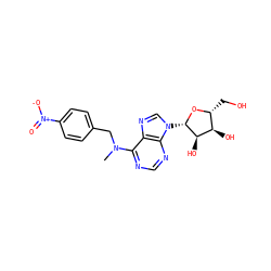 CN(Cc1ccc([N+](=O)[O-])cc1)c1ncnc2c1ncn2[C@@H]1O[C@H](CO)[C@@H](O)[C@H]1O ZINC000029059123