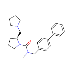 CN(Cc1ccc(-c2ccccc2)cc1)C(=O)N1CCC[C@H]1CN1CCCC1 ZINC000036188140