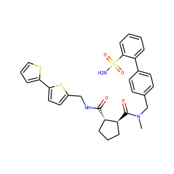 CN(Cc1ccc(-c2ccccc2S(N)(=O)=O)cc1)C(=O)[C@H]1CCC[C@@H]1C(=O)NCc1ccc(-c2cccs2)s1 ZINC000028350146