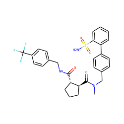 CN(Cc1ccc(-c2ccccc2S(N)(=O)=O)cc1)C(=O)[C@H]1CCC[C@@H]1C(=O)NCc1ccc(C(F)(F)F)cc1 ZINC000028345874