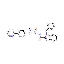 CN(Cc1ccc(-c2ccccn2)cc1)C(=O)CNC(=O)c1nc2ccccc2n1Cc1ccccc1 ZINC000045506736