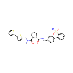 CN(Cc1ccc(-c2cccs2)s1)C(=O)[C@H]1CCC[C@@H]1C(=O)NCc1ccc(-c2ccccc2S(N)(=O)=O)cc1 ZINC000028337927