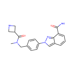 CN(Cc1ccc(-n2cc3cccc(C(N)=O)c3n2)cc1)C(=O)C1CNC1 ZINC000045340249
