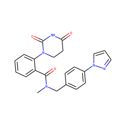 CN(Cc1ccc(-n2cccn2)cc1)C(=O)c1ccccc1N1CCC(=O)NC1=O ZINC000473114998