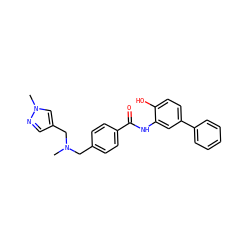 CN(Cc1ccc(C(=O)Nc2cc(-c3ccccc3)ccc2O)cc1)Cc1cnn(C)c1 ZINC000147568326