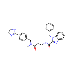 CN(Cc1ccc(C2=NCCN2)cc1)C(=O)CCNC(=O)c1nc2ccccc2n1Cc1ccccc1 ZINC000045495828