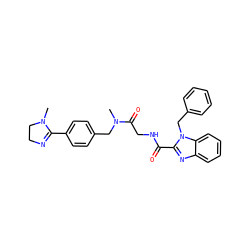 CN(Cc1ccc(C2=NCCN2C)cc1)C(=O)CNC(=O)c1nc2ccccc2n1Cc1ccccc1 ZINC000045497019