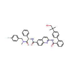 CN(Cc1ccc(F)cc1)C(=O)[C@@H](NC(=O)c1ccc2nc(NC(=O)c3ccccc3-c3ccc(C(C)(C)CO)cc3)ccc2c1)c1ccccc1 ZINC000095561562