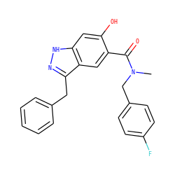 CN(Cc1ccc(F)cc1)C(=O)c1cc2c(Cc3ccccc3)n[nH]c2cc1O ZINC000084653945
