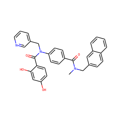 CN(Cc1ccc2ccccc2c1)C(=O)c1ccc(N(Cc2cccnc2)C(=O)c2ccc(O)cc2O)cc1 ZINC000653670152