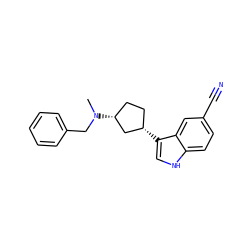 CN(Cc1ccccc1)[C@@H]1CC[C@H](c2c[nH]c3ccc(C#N)cc23)C1 ZINC000038483448
