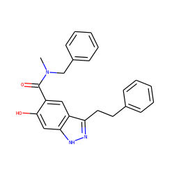 CN(Cc1ccccc1)C(=O)c1cc2c(CCc3ccccc3)n[nH]c2cc1O ZINC000084729525