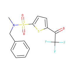 CN(Cc1ccccc1)S(=O)(=O)c1ccc(C(=O)C(F)(F)F)s1 ZINC000029069556