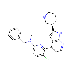 CN(Cc1ccccc1)c1ccc(Cl)c(-c2ccnc3[nH]c([C@@H]4CCCNC4)cc23)n1 ZINC000226053838