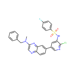 CN(Cc1ccccc1)c1cnc2ccc(-c3cnc(Cl)c(NS(=O)(=O)c4ccc(F)cc4)c3)cc2n1 ZINC000073195947