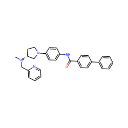 CN(Cc1ccccn1)[C@@H]1CCN(c2ccc(NC(=O)c3ccc(-c4ccccc4)cc3)cc2)C1 ZINC000028120356
