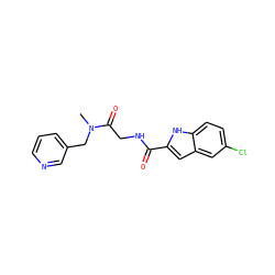 CN(Cc1cccnc1)C(=O)CNC(=O)c1cc2cc(Cl)ccc2[nH]1 ZINC000028126730