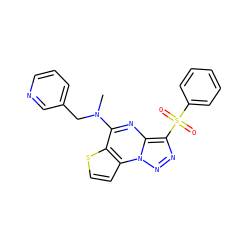 CN(Cc1cccnc1)c1nc2c(S(=O)(=O)c3ccccc3)nnn2c2ccsc12 ZINC000053230633