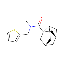 CN(Cc1cccs1)C(=O)C12C[C@@H]3CC1C[C@H](C3)C2 ZINC000101552824