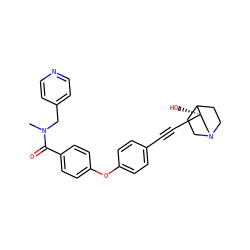 CN(Cc1ccncc1)C(=O)c1ccc(Oc2ccc(C#C[C@]3(O)CN4CCC3CC4)cc2)cc1 ZINC000073224647
