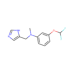 CN(Cc1cnc[nH]1)c1cccc(OC(F)F)c1 ZINC000114274657