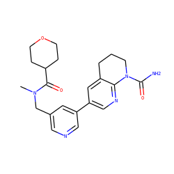 CN(Cc1cncc(-c2cnc3c(c2)CCCN3C(N)=O)c1)C(=O)C1CCOCC1 ZINC001772653485