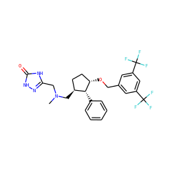 CN(Cc1n[nH]c(=O)[nH]1)C[C@H]1CC[C@H](OCc2cc(C(F)(F)F)cc(C(F)(F)F)c2)[C@@H]1c1ccccc1 ZINC000084804837