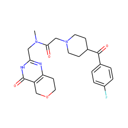 CN(Cc1nc2c(c(=O)[nH]1)COCC2)C(=O)CN1CCC(C(=O)c2ccc(F)cc2)CC1 ZINC000096283564