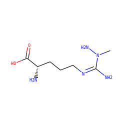 CN(N)/C(N)=N\CCC[C@H](N)C(=O)O ZINC000029134348