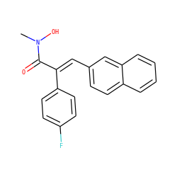 CN(O)C(=O)/C(=C/c1ccc2ccccc2c1)c1ccc(F)cc1 ZINC000028104703