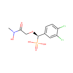 CN(O)C(=O)CO[C@@H](c1ccc(Cl)c(Cl)c1)P(=O)(O)O ZINC000095553956