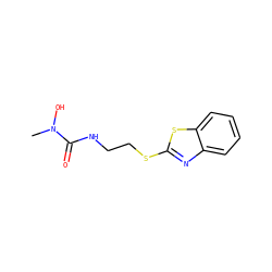 CN(O)C(=O)NCCSc1nc2ccccc2s1 ZINC000013650906
